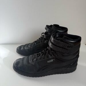 Puma Men's All-Black High-Top Sneakers - 10.5